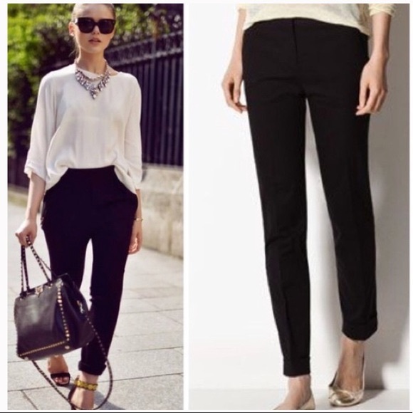 Zara Basic Black Cropped Pants - Picture 1 of 3